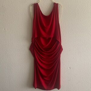 Red CowlNeck Dress